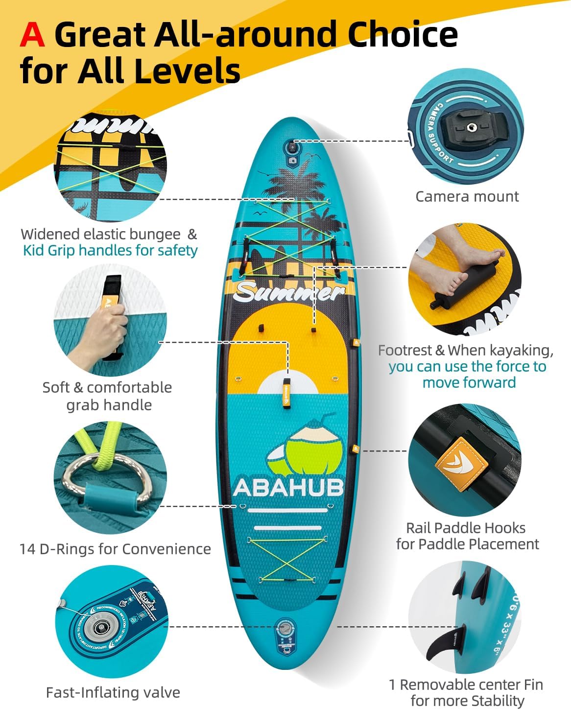 Wide 10.6ft x 31/34in Inflatab - Fishing Kayak Paddle review and price