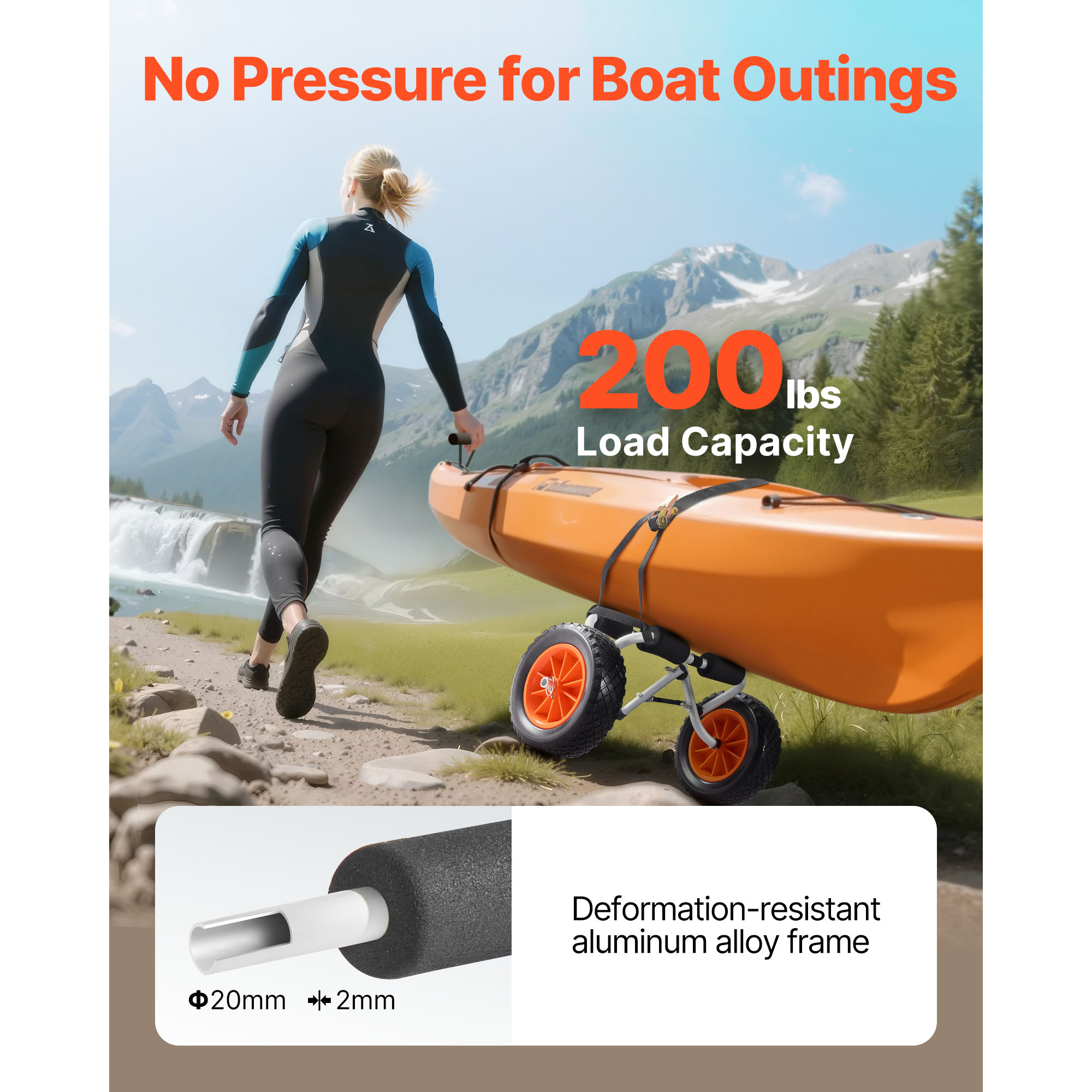 SucceBuy 200 lbs Kayak Cart Fo - Fishing Kayak Cart review and price