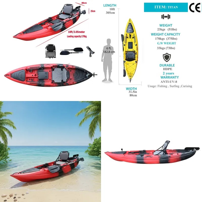 10ft Single Seat Sit on Fishin - Fishing Kayak Paddle review and price